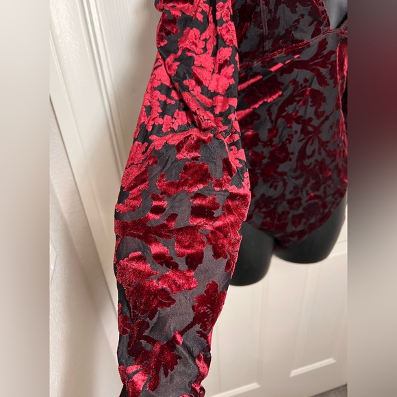 FREE PEOPLE Intimately NWT $98 Magic Night Bodysuit Velvet Burnout Whimsigoth S - Picture 11 of 15